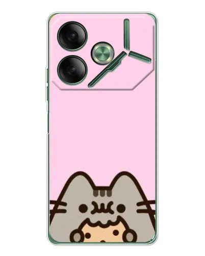 Чехол для TECNO Pova 7 Ultra с картинкой «Pusheen и печенье» Чехол для TECNO Pova 7 Ultra с картинкой «Pusheen и печенье»