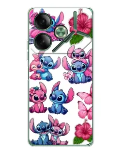 Чехол для TECNO Pova 7 Ultra с картинкой «Стикеры Stitch и Angel»