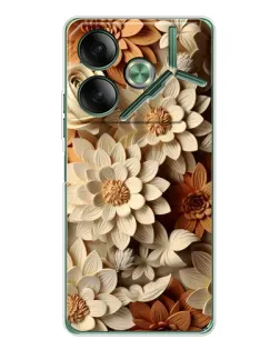 Чехол для TECNO Pova 7 Ultra с картинкой «Бежевый флористический декор» Чехол для TECNO Pova 7 Ultra с картинкой «Бежевый флористический декор»