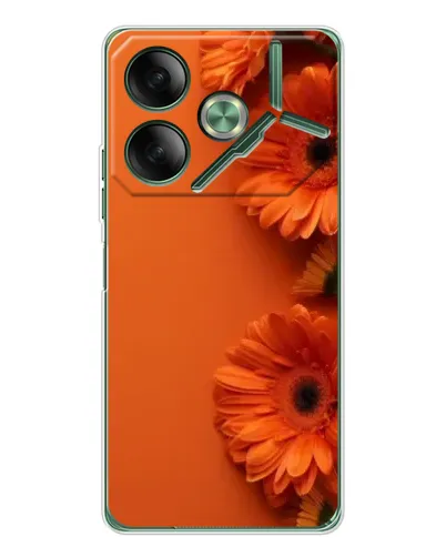 Чехол для TECNO Pova 7 Ultra с картинкой «Оранжевые герберы» Чехол для TECNO Pova 7 Ultra с картинкой «Оранжевые герберы»