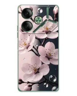 Чехол для TECNO Pova 7 Ultra с картинкой «Нежная сакура и капли» Чехол для TECNO Pova 7 Ultra с картинкой «Нежная сакура и капли»