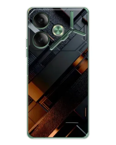 Чехол для TECNO Pova 7 Ultra с картинкой «Черные геометрические блоки»