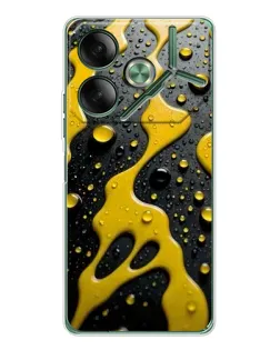 Чехол для TECNO Pova 7 Ultra с картинкой «Жидкое желтое золото»