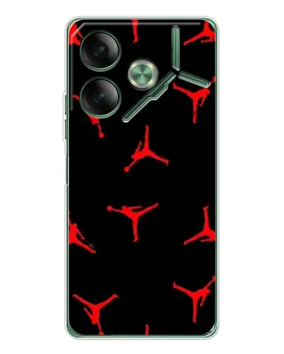 Чехол для TECNO Pova 7 с картинкой «Jordan Red Pattern» Чехол для TECNO Pova 7 с картинкой «Jordan Red Pattern»