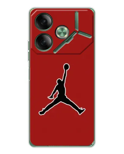 Чехол для TECNO Pova 7 с картинкой «Jordan Red Back» Чехол для TECNO Pova 7 с картинкой «Jordan Red Back»