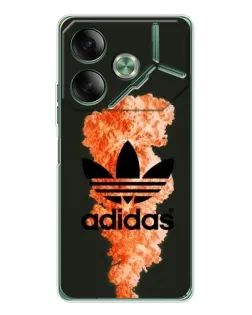 Чехол для TECNO Pova 7 с картинкой «Оранжевый дым Adidas»