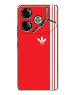 Чехол для TECNO Pova 7 с картинкой «Красный минимализм Adidas»