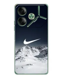Чехол для TECNO Pova 7 с картинкой «Nike — зимние горы»