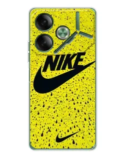 Чехол для TECNO Pova 7 с картинкой «Желтый текстурный Nike»