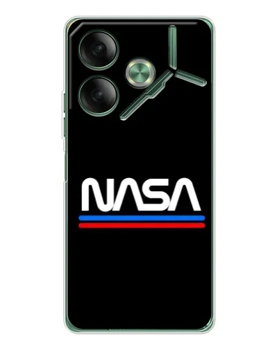 Чехол для TECNO Pova 7 с картинкой «NASA — классика Red Blue»