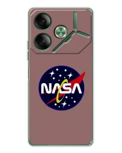 Чехол для TECNO Pova 7 с картинкой «NASA — ретро космос»