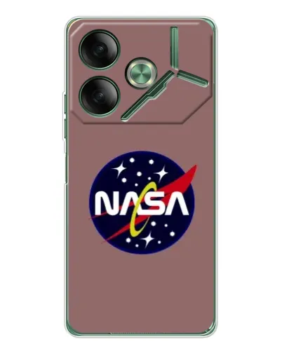 Чехол для TECNO Pova 7 с картинкой «NASA — ретро космос»