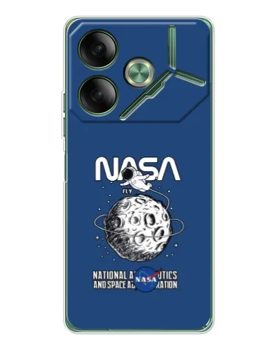 Чехол для TECNO Pova 7 с картинкой «NASA — лунная миссия»