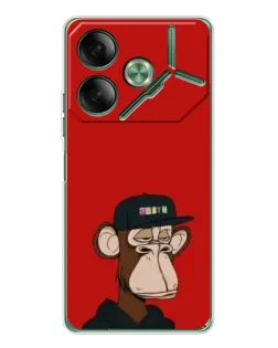 Чехол для TECNO Pova 7 с картинкой «Bored Ape — красный фон» Чехол для TECNO Pova 7 с картинкой «Bored Ape — красный фон»