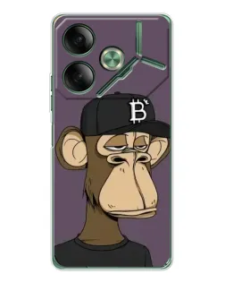 Чехол для TECNO Pova 7 с картинкой «Bored Ape в кепке»