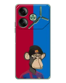 Чехол для TECNO Pova 7 с картинкой «Bored Ape — фанат Барсы»