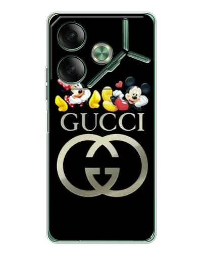 Чехол для TECNO Pova 7 с картинкой «Gucci — герои Disney»