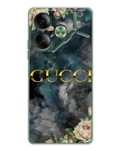 Чехол для TECNO Pova 7 с картинкой «Абстрактные цветы Gucci»