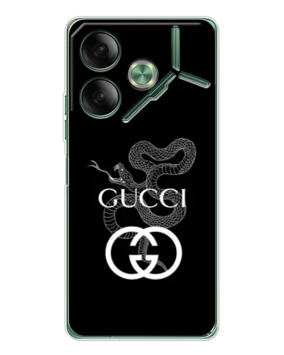 Чехол для TECNO Pova 7 с картинкой «Gucci — серебряная змея»