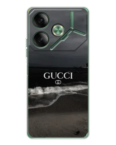 Чехол для TECNO Pova 7 с картинкой «Gucci — морской прибой»