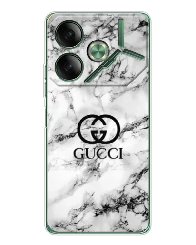 Чехол для TECNO Pova 7 с картинкой «Gucci — мраморный шик»