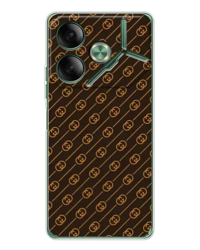 Чехол для TECNO Pova 7 с картинкой «Gucci — золотые диагонали»