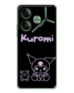 Чохол для TECNO Pova 7 з картинкою «Kuromi — чорний мінімалізм»