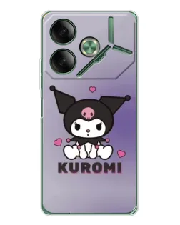 Чехол для TECNO Pova 7 с картинкой «Kuromi — фиолетовый арт»