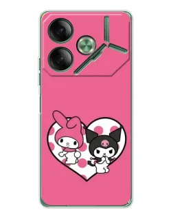 Чехол для TECNO Pova 7 с картинкой «Kuromi и My Melody»