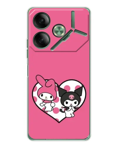 Чехол для TECNO Pova 7 с картинкой «Kuromi и My Melody»