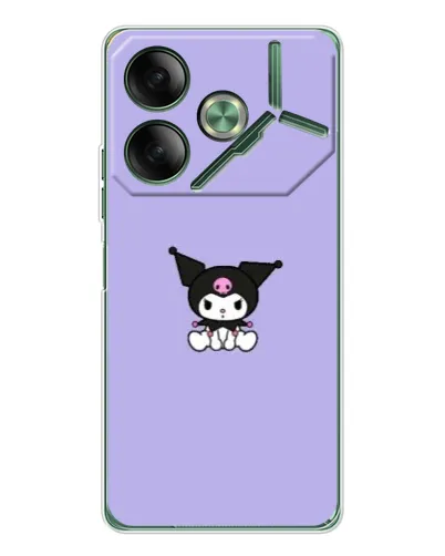 Чехол для TECNO Pova 7 с картинкой «Kuromi — фиолетовый минимализм»