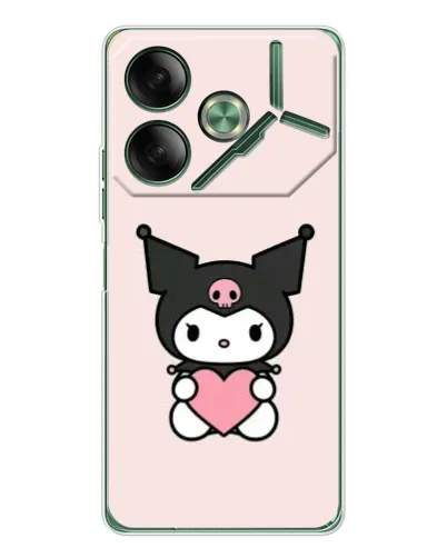 Чехол для TECNO Pova 7 с картинкой «Kuromi и сердце»