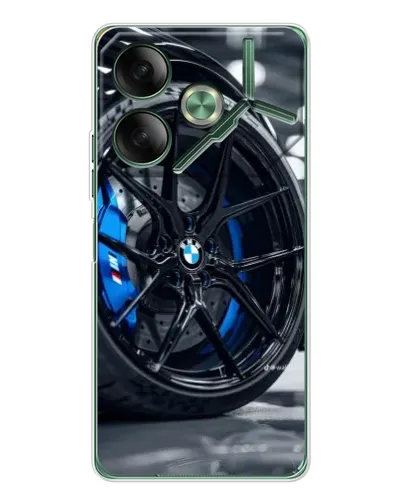 Чехол для TECNO Pova 7 с картинкой «Колесо BMW вблизи»