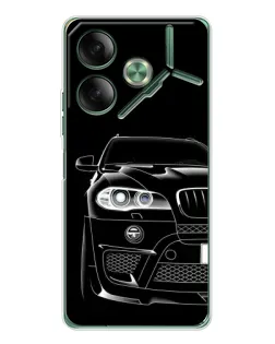 Чехол для TECNO Pova 7 с картинкой «Темный силуэт BMW»