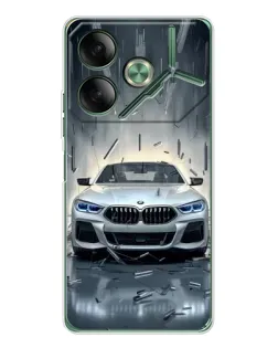 Чехол для TECNO Pova 7 с картинкой «BMW в свете фар»