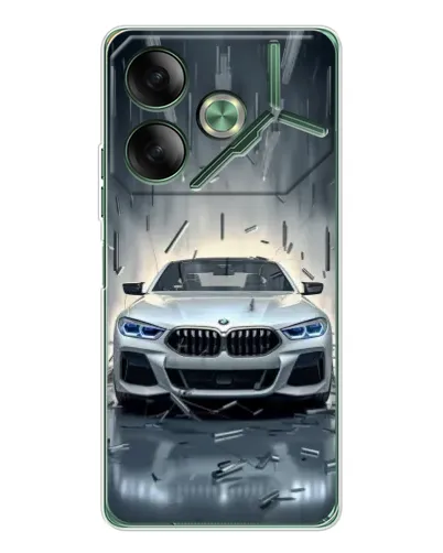 Чехол для TECNO Pova 7 с картинкой «BMW в свете фар»
