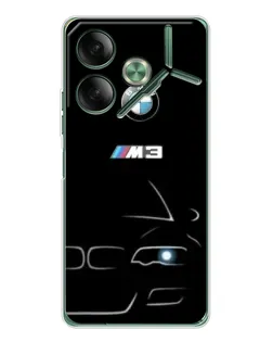 Чехол для TECNO Pova 7 с картинкой «Минималистичный принт BMW M3»