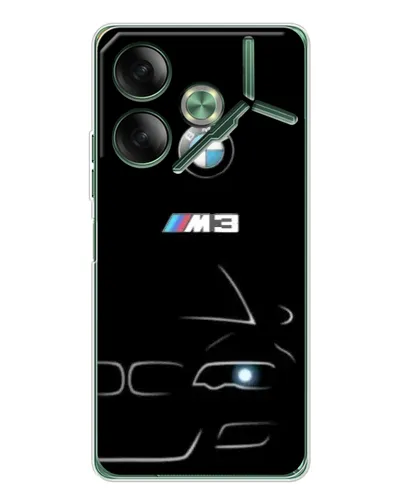 Чехол для TECNO Pova 7 с картинкой «Минималистичный принт BMW M3»