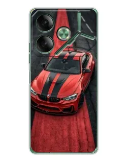 Чехол для TECNO Pova 7 с картинкой «BMW на красной дорожке»