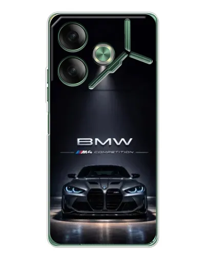 Чехол для TECNO Pova 7 с картинкой «BMW сквозь ночной город» Чехол для TECNO Pova 7 с картинкой «BMW сквозь ночной город»