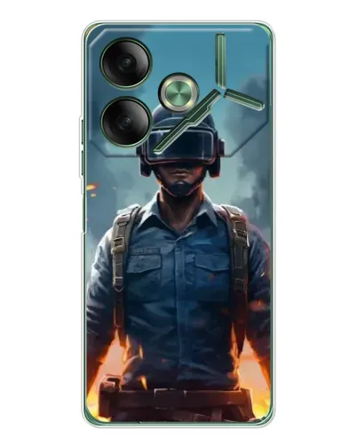 Чехол для TECNO Pova 7 с картинкой «PUBG — реалистичный герой» Чехол для TECNO Pova 7 с картинкой «PUBG — реалистичный герой»