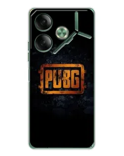 Чехол для TECNO Pova 7 с картинкой «PUBG — золотой логотип»