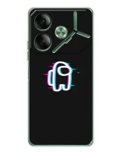 Чехол для TECNO Pova 7 с картинкой «Among Us неон»