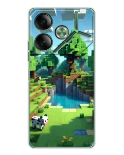 Чехол для TECNO Pova 7 с картинкой «Minecraft летний день»