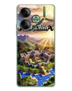 Чехол для TECNO Pova 7 с картинкой «Minecraft панорама»
