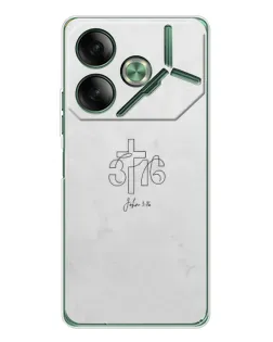 Чехол для TECNO Pova 7 с картинкой «Иоанна 3:16 Крест» Чехол для TECNO Pova 7 с картинкой «Иоанна 3:16 Крест»