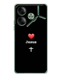 Чехол для TECNO Pova 7 с картинкой «Сердце - Jesus» Чехол для TECNO Pova 7 с картинкой «Сердце - Jesus»