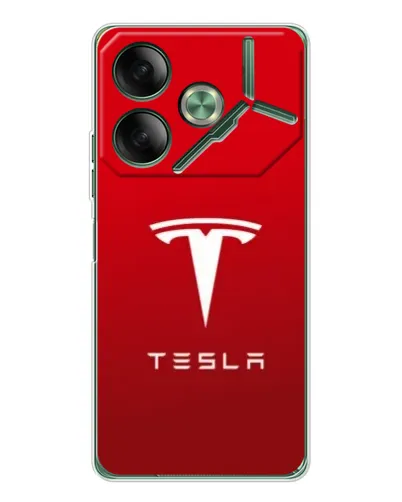 Чехол для TECNO Pova 7 с картинкой «Tesla Red Classic» Чехол для TECNO Pova 7 с картинкой «Tesla Red Classic»