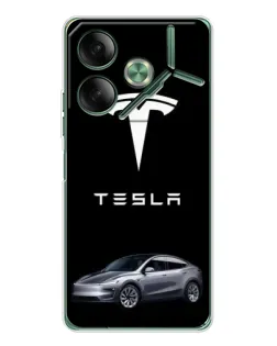 Чехол для TECNO Pova 7 с картинкой «Tesla Model Y»