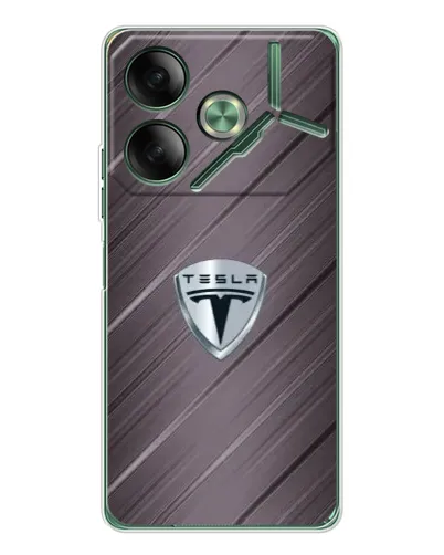 Чехол для TECNO Pova 7 с картинкой «Металлическая текстура Tesla» Чехол для TECNO Pova 7 с картинкой «Металлическая текстура Tesla»